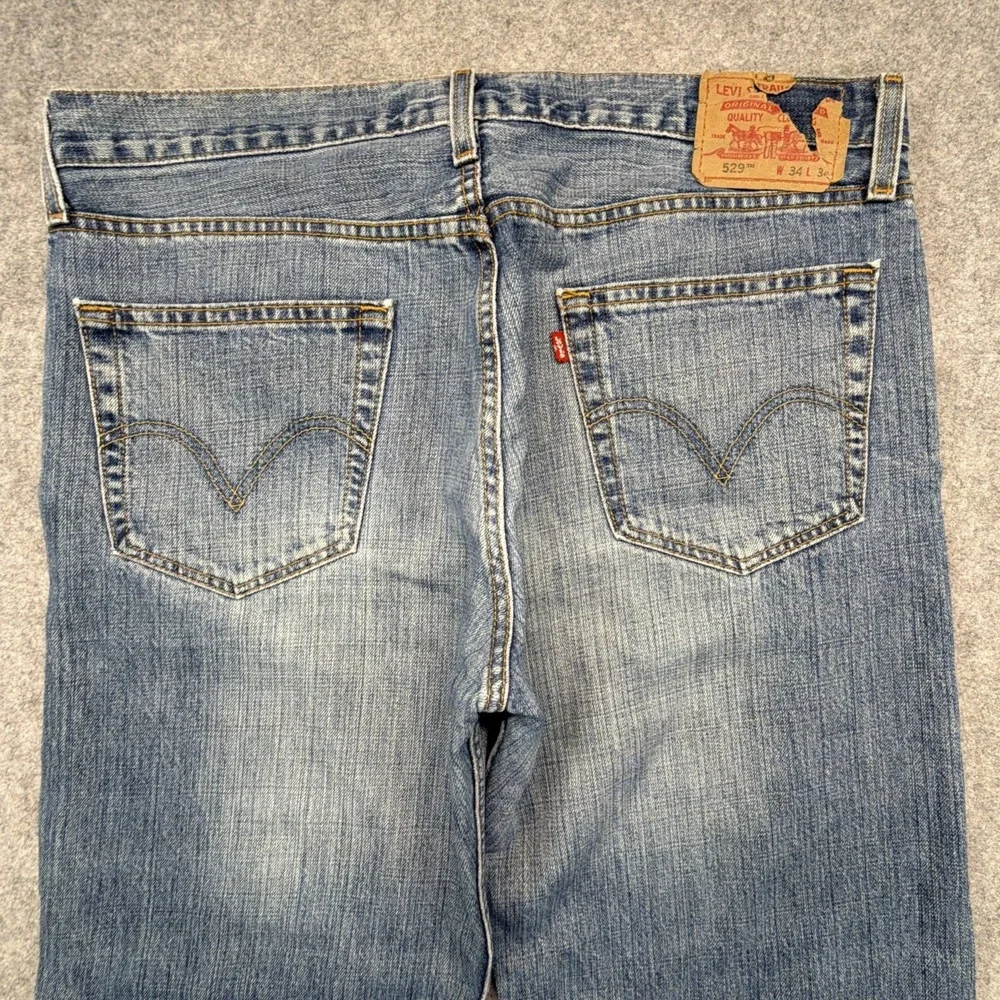 Vintage Levi's 529 Low Rise Straight Jeans Mens 34x34 (Fits 36x29) Western Y2K